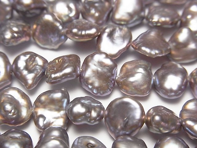 淡水真珠 ケシパール バロック メタリックパープル 1連｜天然石ビーズ