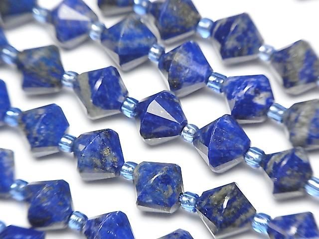 【動画】【素晴らしい輝き】ラピスラズリAA+ ソロバンカット8×8×8mm 半連/1連(約36cm)の画像