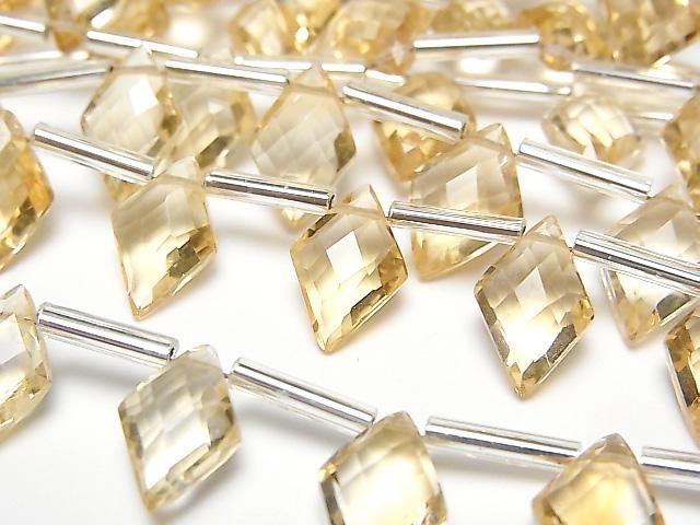 【動画】宝石質シトリンAAA ダイヤカット12×8mm 半連/1連(10粒)の画像
