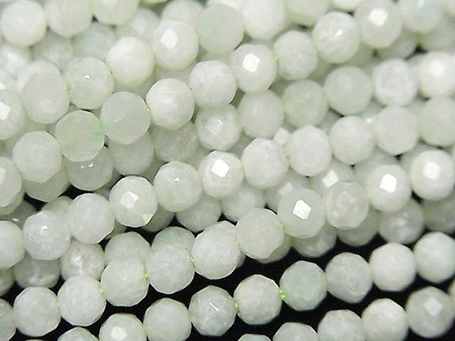 【素晴らしい輝き】ビルマ翡翠(ジェイダイト)AA+ ラウンドカット3mm 1連(約37cm)の画像