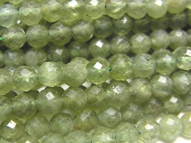 【素晴らしい輝き】グリーンアパタイトAA+ ラウンドカット5mm 1連(約35cm)の画像