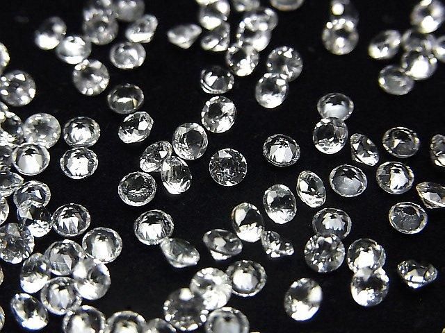 【動画】宝石質ホワイトトパーズAAA ルース ラウンドファセットカット3×3mm 10粒の画像