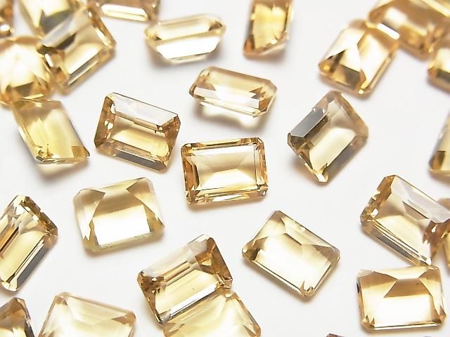 【動画】宝石質シトリンAAA ルース レクタングルファセットカット8×6mm 4粒の画像