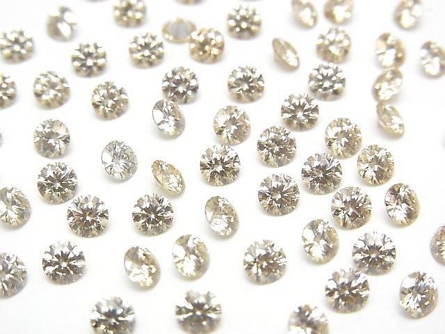 【動画】モアサナイトAAA ルース ラウンドファセットカット4×4mm 【シャンパン】 3粒の画像
