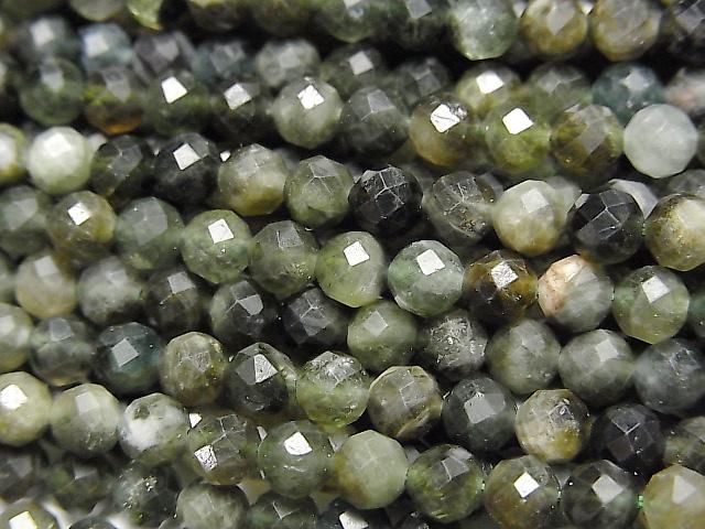 【動画】【素晴らしい輝き】グリーントルマリンAA ラウンドカット4mm 1連(約37cm)の画像