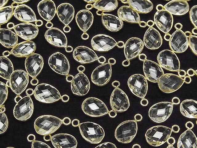 【動画】宝石質ホワイトトパーズAAA 枠留めペアシェイプカット11×8mm 18KGP 3個 サムネイル3