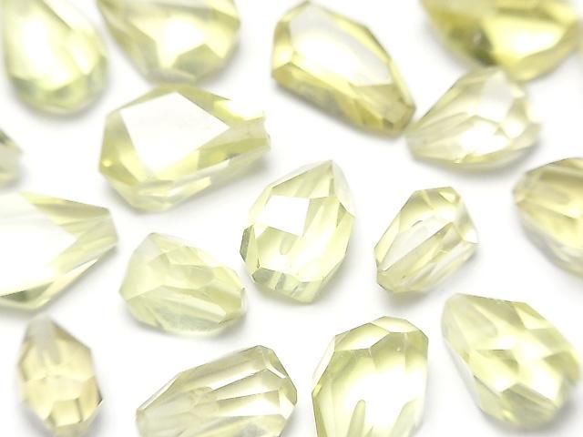 【動画】宝石質レモンクォーツAAA 片穴ラフドロップカット 3粒の画像