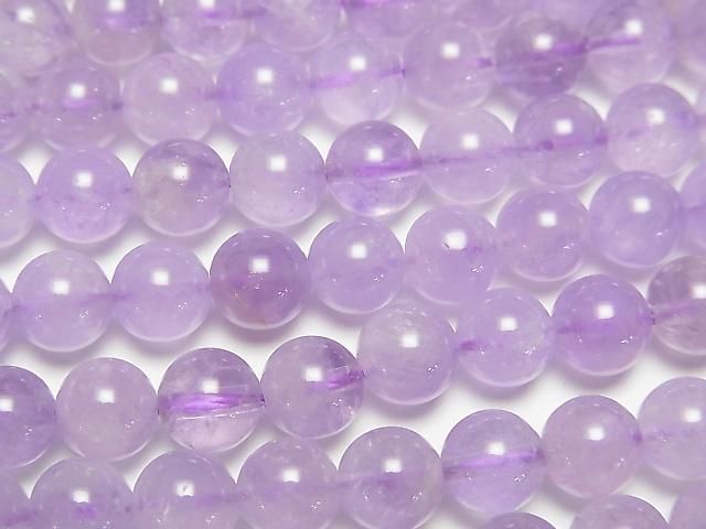 【動画】ラベンダーアメジストAA++ ラウンド6mm 1連(約36cm)の画像