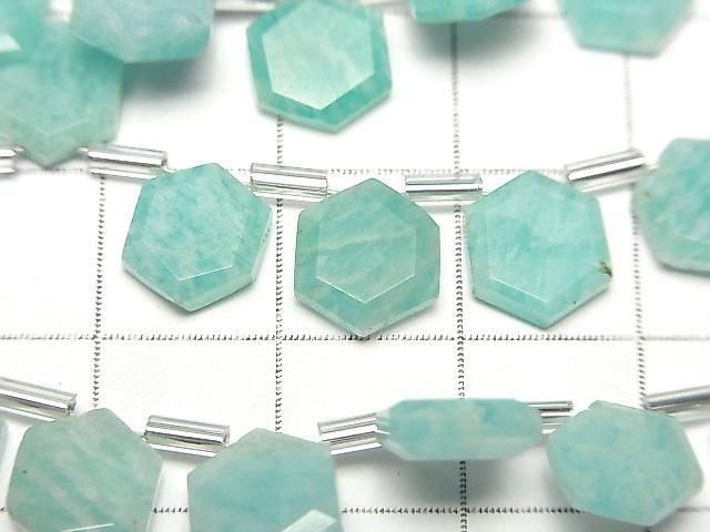 【動画】アマゾナイトAA++ フラットヘキサゴンカット9×8mm 1連(13粒) サムネイル2