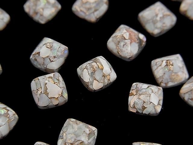 【動画】コッパーオパールAAA シュガーローフカット6×6mm 3個の画像