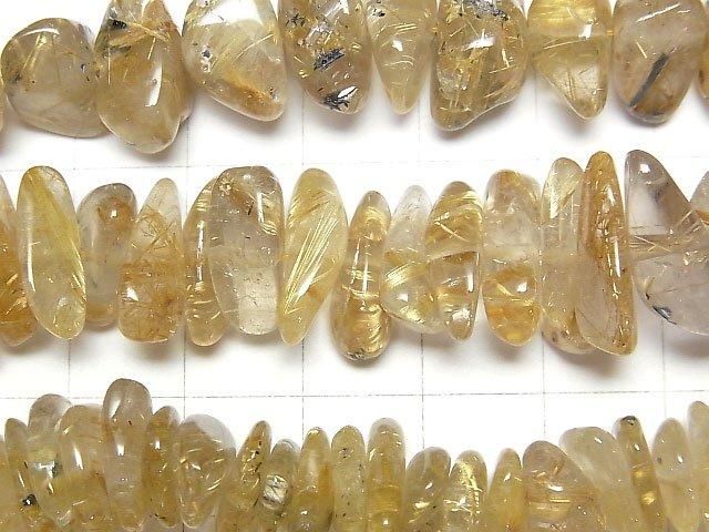 【動画】ルチルクォーツAA++ チップ(ミニタンブル) 1連(約84cm) サムネイル2