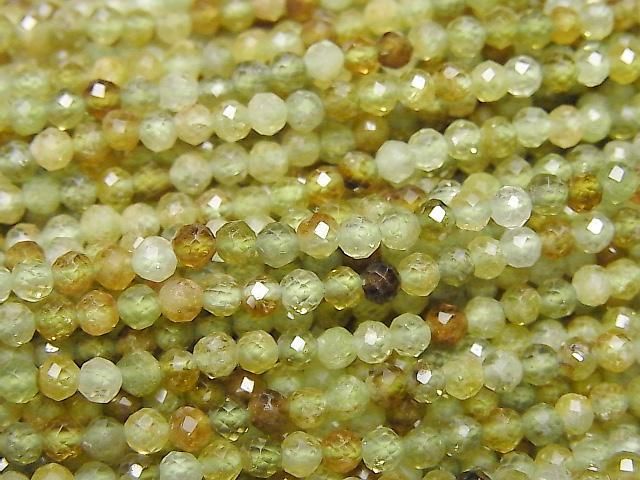 【動画】【素晴らしい輝き】グロッシュラーガーネットAA++ ラウンドカット3mm 1連(約37cm)の画像