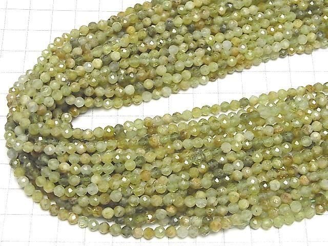 【動画】【素晴らしい輝き】グロッシュラーガーネットAA++ ラウンドカット4mm 1連(約37cm) サムネイル4