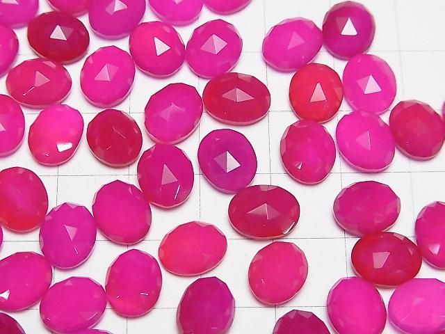 【動画】フューシャピンクカルセドニーAAA オーバル カボションローズカット10×8mm 3個 サムネイル3
