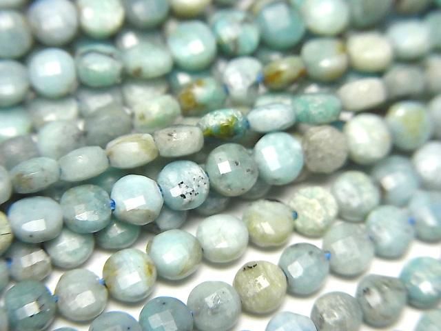 【素晴らしい輝き】ブルーオパール コインカット4×4×2mm 1連(約35cm)の画像