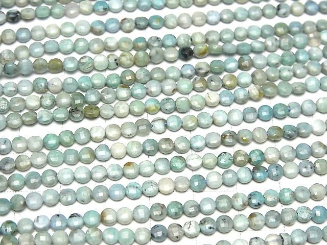 【素晴らしい輝き】ブルーオパール コインカット4×4×2mm 1連(約35cm) サムネイル3