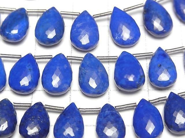 【動画】宝石質ラピスラズリAAA- ペアシェイプ ブリオレットカット12×8mm 半連/1連(8粒) サムネイル2