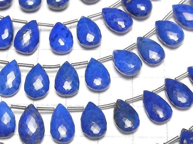 【動画】宝石質ラピスラズリAAA- ペアシェイプ ブリオレットカット12×8mm 半連/1連(8粒) サムネイル3