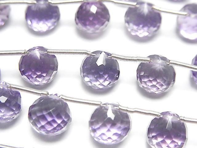 【動画】宝石質アメジストAAA オニオン ブリオレットカット 1連(8粒)の画像