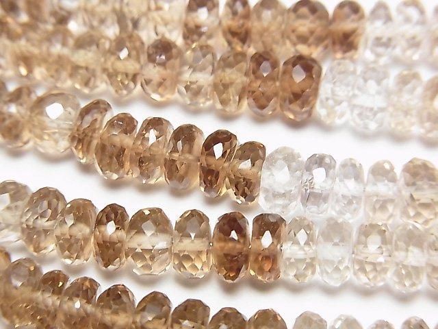 【動画】宝石質ブラウントパーズAAA ボタンカット 半連/1連(約22cm)の画像