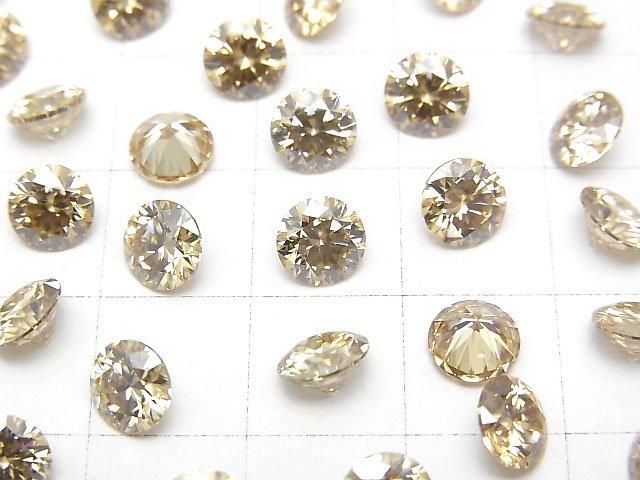 【動画】モアサナイトAAA ルース ラウンドファセットカット6×6mm 【シャンパン】 1粒 サムネイル2