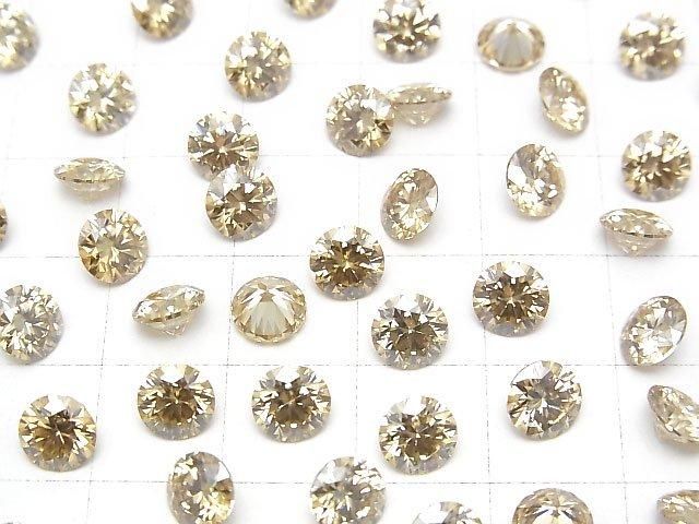 【動画】モアサナイトAAA ルース ラウンドファセットカット6×6mm 【シャンパン】 1粒 サムネイル3