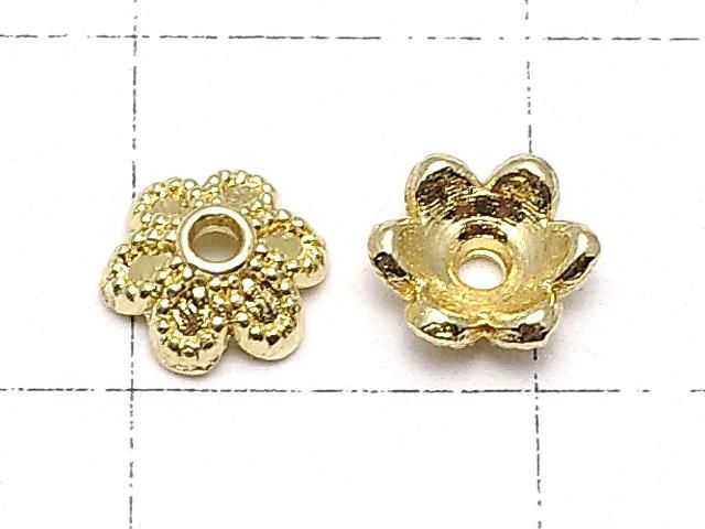 メタルパーツ ビーズキャップ5×5×2mm ゴールドカラー 10個 サムネイル2