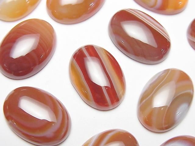 【動画】カーネリアン・サードニクス オーバル カボション18×13mm 4個の画像