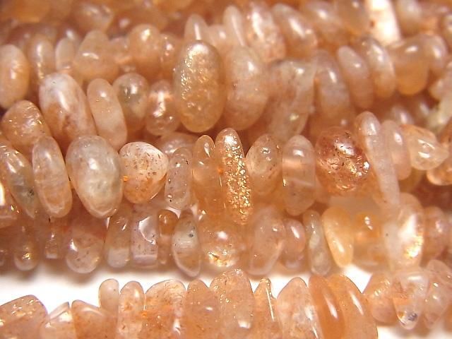 【動画】サンストーンAA+ チップ(ミニタンブル) 1連(約38cm)の画像