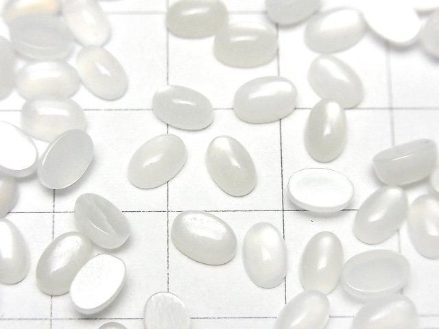 【動画】ホワイトムーンストーンAAA オーバル カボション6×4mm 10個 サムネイル2
