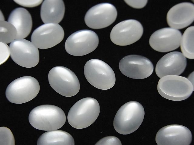 【動画】ホワイトムーンストーンAAA オーバル カボション7×5mm 10個の画像