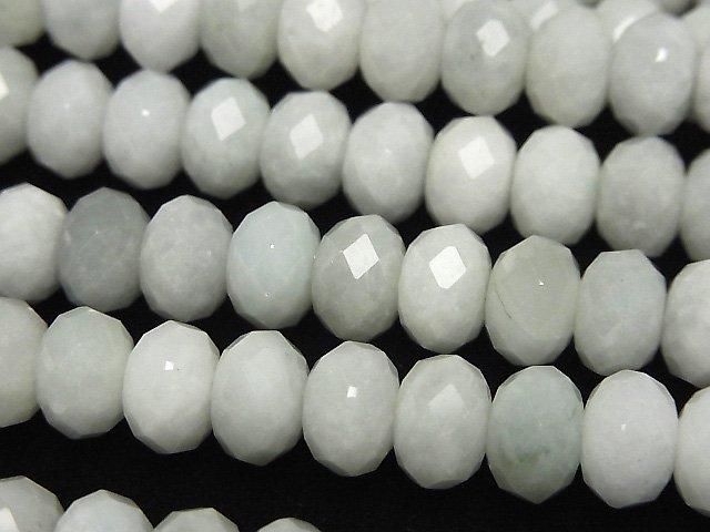 【動画】【素晴らしい輝き】ビルマ翡翠(ジェイダイト)AA+ ボタンカット8×8×5mm 半連/1連(約37cm)の画像