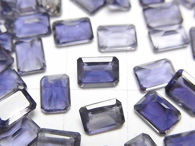 【動画】宝石質アイオライトAAA ルース レクタングルファセットカット7×5mm 3粒 サムネイル2