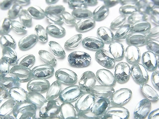 【動画】宝石質スカイカイヤナイトAAA ルース オーバルファセットカット6×4mm 4粒の画像