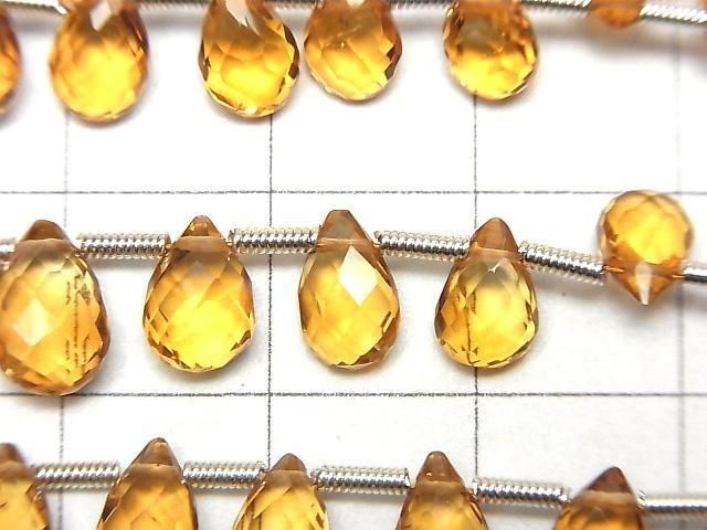 【動画】宝石質シトリンAAA ペアシェイプ ブリオレットカット 半連/1連(約18cm) サムネイル2