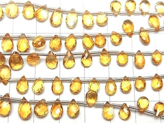 【動画】宝石質シトリンAAA ペアシェイプ ブリオレットカット 半連/1連(約18cm) サムネイル3