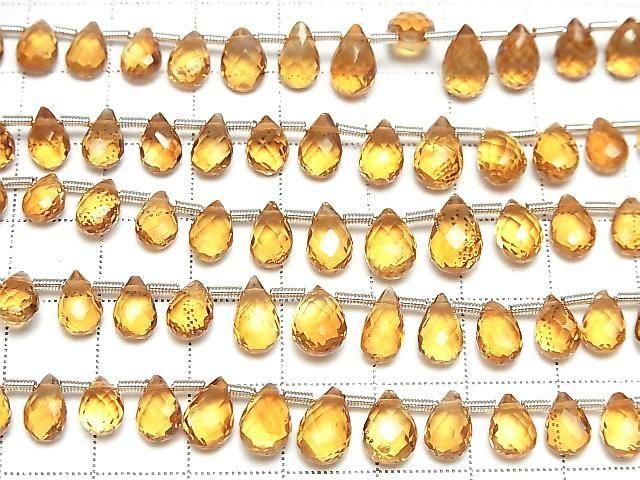 【動画】宝石質シトリンAAA ペアシェイプ ブリオレットカット 半連/1連(約18cm) サムネイル3