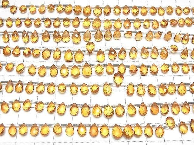 【動画】宝石質シトリンAAA ペアシェイプ ブリオレットカット 半連/1連(約18cm) サムネイル4