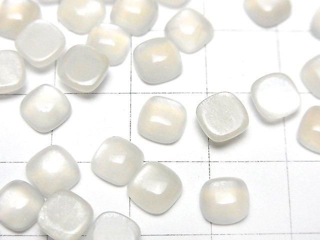 【動画】ホワイトムーンストーンAAA スクエア カボション6×6mm 5個 サムネイル2