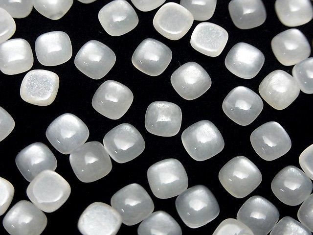 【動画】ホワイトムーンストーンAAA スクエア カボション6×6mm 5個 サムネイル4