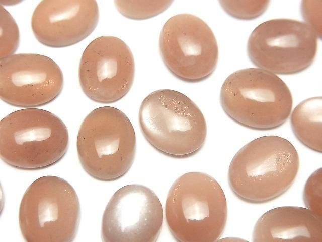 【動画】ピーチムーンストーンAA++ オーバル カボション10×8mm 4個の画像