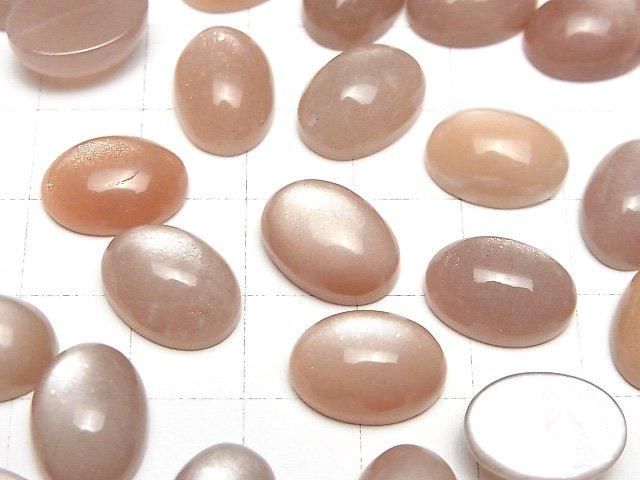 【動画】ピーチムーンストーンAAA- オーバル カボション14×10mm 2個 サムネイル3