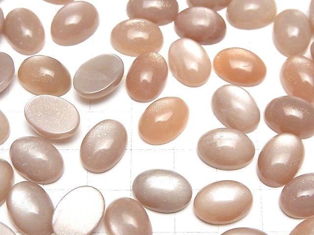 【動画】ピーチムーンストーンAAA- オーバル カボション14×10mm 2個 サムネイル4