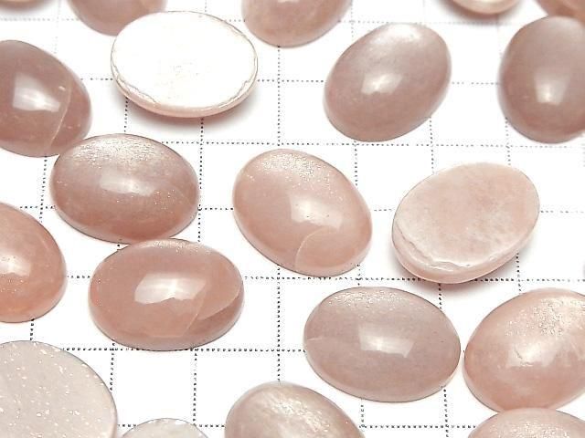 【動画】ピーチムーンストーンAAA- オーバル カボション20×15mm 2個 サムネイル3