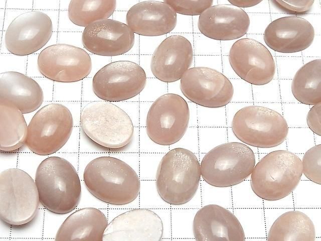 【動画】ピーチムーンストーンAAA- オーバル カボション20×15mm 2個 サムネイル4