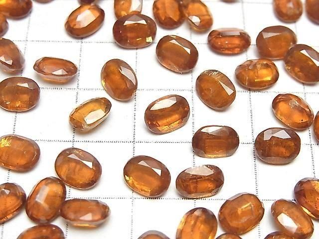 【動画】宝石質オレンジカイヤナイトAAA- ルース オーバルファセットカット8×6mm 2粒 サムネイル3