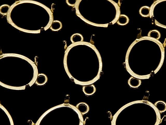 【動画】Silver925 空枠 オーバル10×8mm 【両カン】 18KGP 1個の画像