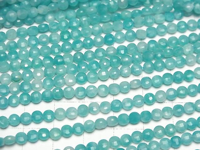 【動画】【素晴らしい輝き】アマゾナイトシリカAA+ コインカット4×4×2.5mm 1連(約37cm) サムネイル3