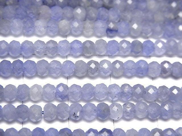 【動画】【素晴らしい輝き】タンザナイトAAA- ボタンカット4×4×3mm 半連/1連(約37cm) サムネイル2