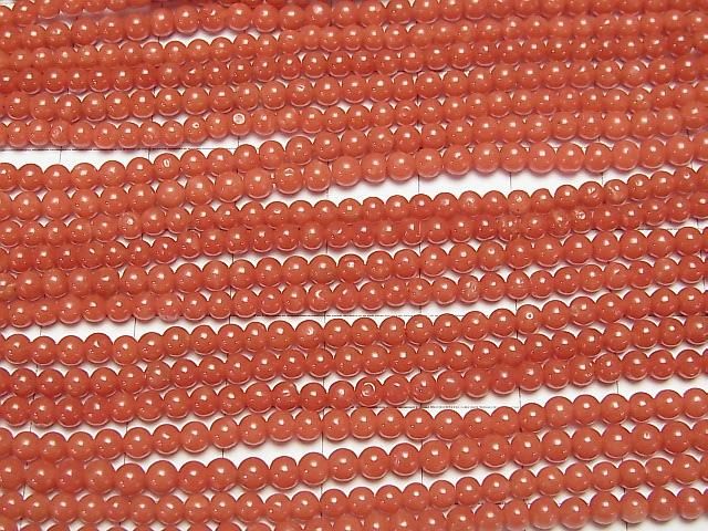 【動画】サルデーニャ産本珊瑚・レッドコーラル ラウンド3~3.5mm 半連/1連(約50cm) サムネイル3